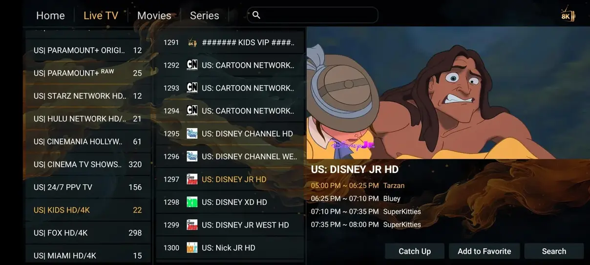 Anubis IPTV streaming interface preview number 2