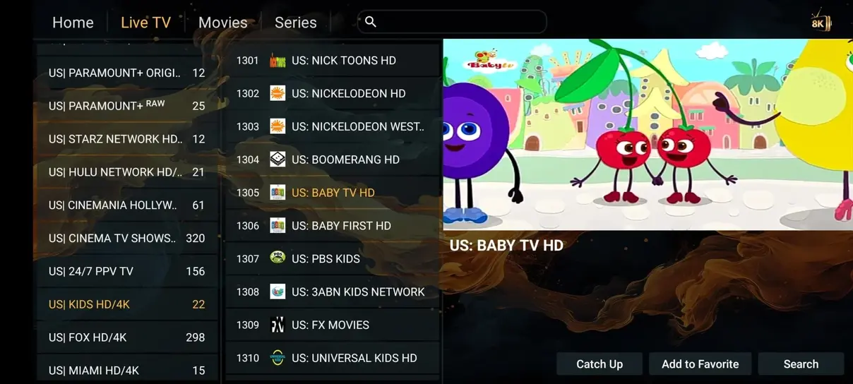Anubis IPTV streaming interface preview number 3