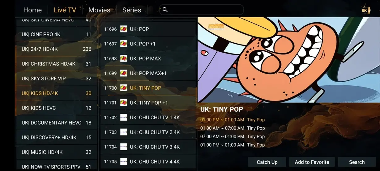 Anubis IPTV streaming interface preview number 9