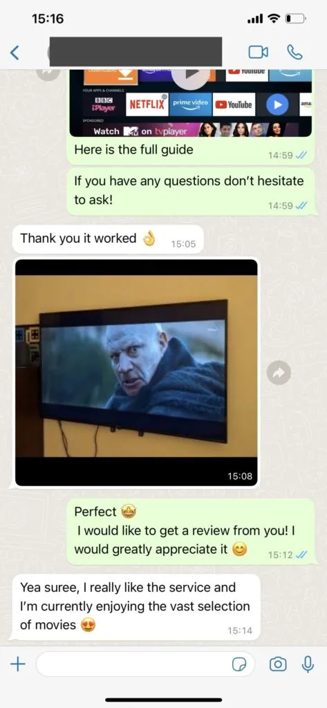 Anubis IPTV WhatsApp support experience number 1